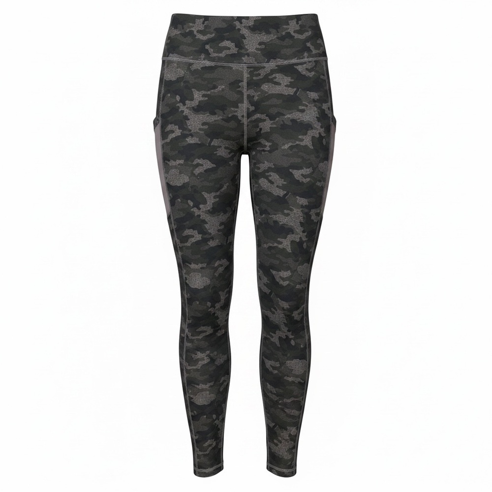 Fabletics Gray & Black Camo High-Waist Leggings